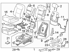 SEATS & TRACKS. DRIVER SEAT COMPONENTS.