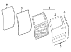 REAR DOOR. DOOR & COMPONENTS.