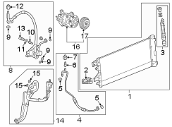 Air conditioner & heater. Compressor & lines. Condenser.