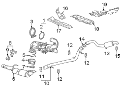 Exhaust system. Instrument panel. Exhaust components.
