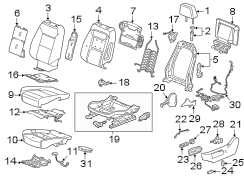 Seats & tracks. Driver seat components.