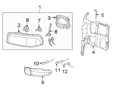 FRONT LAMPS. HEADLAMP COMPONENTS. PARK & SIDE MARKER LAMPS.