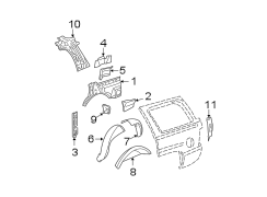 QUARTER PANEL. INNER COMPONENTS.