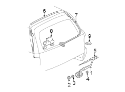 LIFT GATE. REAR WIPER COMPONENTS.