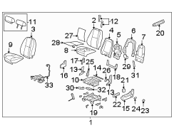 Seats & tracks. Front seat components.