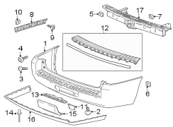 REAR BUMPER. BUMPER & COMPONENTS.