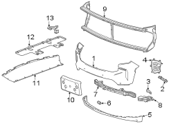 Image of Bracket. Cover. Bumper Fascia. Grille. (Front, Lower). Grille Bracket. Mounting. image for your Cadillac Escalade ESV  