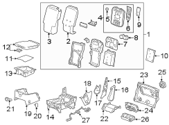 Seats & tracks. Front seat components.