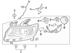 FRONT LAMPS. HEADLAMP COMPONENTS.