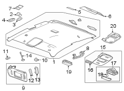 Image of Reading Light Bracket (Right, Front) image for your 2007 GMC Sierra 1500 Classic SL Extended Cab Pickup Fleetside 4.3L Vortec V6 A/T RWD 