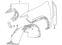 Image of Fender Insulator (Front, Rear) image for your 2021 GMC Sierra 2500 HD 6.6L V8 A/T 4WD Base Extended Cab Pickup 