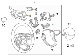 Image of Trim. (Rear, Lower). Horn Contact Ring. Trim. image for your 2021 GMC Sierra 2500 HD 6.6L V8 A/T RWD Base Extended Cab Pickup 