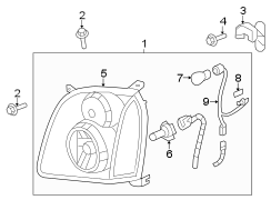 FRONT LAMPS. HEADLAMP COMPONENTS.