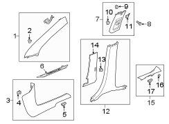 Body B-Pillar Trim Panel Cap (Upper)