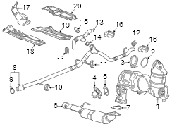 Image of Exhaust Muffler (Front) image for your 2024 Chevrolet Silverado 1500 LT Crew Cab Pickup Fleetside 3.0L Duramax 6 cylinder DIESEL A/T RWD 