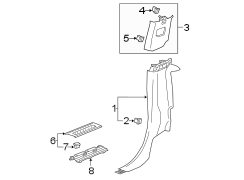 Image of Trim. Clip. Pillar. Lock. Retainer. (Rear, Upper, Lower). A fastener to retain the. image for your 2005 Chevrolet Cobalt   