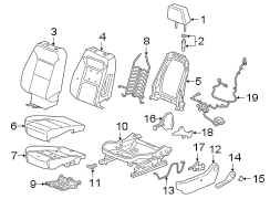 Seats & tracks. Driver seat components.