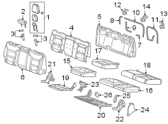 Seats & tracks. Rear seat components.