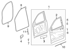 Front door. Door & components.