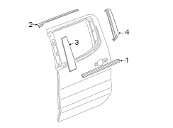 Rear door. Exterior trim.