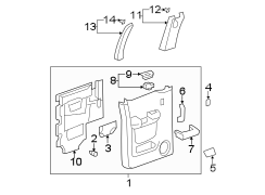 REAR DOOR. INTERIOR TRIM.