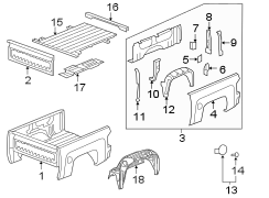 Pick up box components.