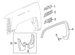 FENDER. EXTERIOR TRIM.