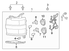 FRONT LAMPS. HEADLAMP COMPONENTS.