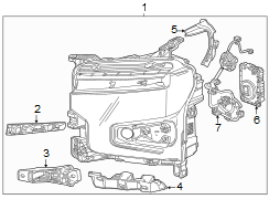 Front lamps. Headlamp components.