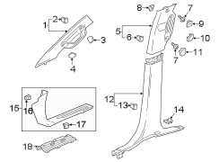 Body B-Pillar Trim Panel Cap (Upper)