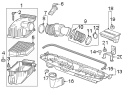 Resonator. Cover. Engine. Air Intake. Assembly - Interior Manifold. Engine Cover. Used to.