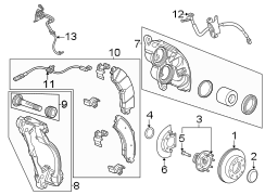 Image of Disc Brake Caliper Bracket image for your 2021 GMC Sierra 2500 HD 6.6L Duramax V8 DIESEL A/T 4WD SLT Crew Cab Pickup 