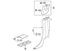 Trim. Clip. Pillar. Lock. Retainer. (Rear, Upper, Lower). A fastener to retain the.