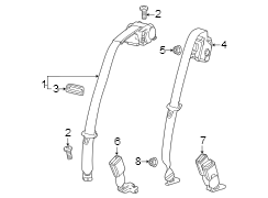 Restraint systems. Rear seat belts.