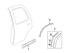 REAR DOOR. EXTERIOR TRIM.