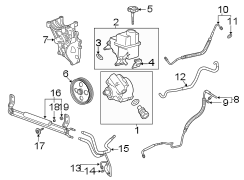 Hose. Return. (Upper, Lower). Power Steering Pressure.