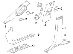 Door Pillar Post Trim Set (Upper)