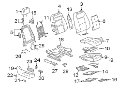 Seats & tracks. Passenger seat components.