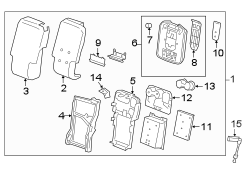 Cover. Cap. Seat. Panel. Access. Back. Frame Trim Screw. (Front). A Cap that hides the.