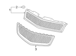 FRONT BUMPER & GRILLE. GRILLE & COMPONENTS.