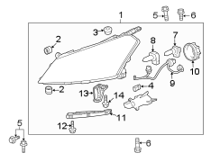 FRONT LAMPS. HEADLAMP COMPONENTS.