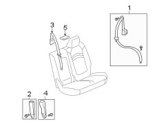 RESTRAINT SYSTEMS. SECOND ROW SEAT BELTS.