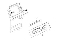 REAR DOOR. EXTERIOR TRIM.