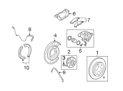 REAR SUSPENSION. BRAKE COMPONENTS.