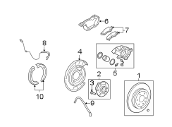 REAR SUSPENSION. BRAKE COMPONENTS.