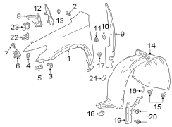 Image of Fender Bracket (Front, Upper, Lower) image for your 2021 GMC Sierra 2500 HD 6.6L Duramax V8 DIESEL A/T RWD Base Extended Cab Pickup Fleetside 