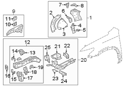 Image of Fender Bracket (Upper, Lower) image for your 2021 Buick Enclave  Premium Sport Utility  