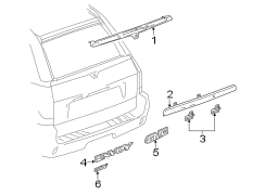 TAIL GATE. EXTERIOR TRIM.