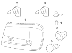 FRONT LAMPS. HEADLAMP COMPONENTS.