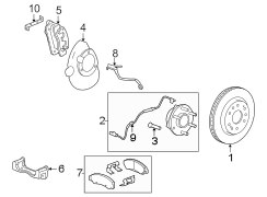 FRONT SUSPENSION. BRAKE COMPONENTS.